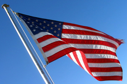 Flying American Flag - Photo by Elaron