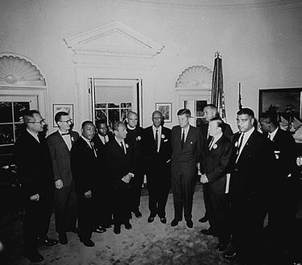 President John F. Kennedy meets with Dr. Martin Luther King, Jr.