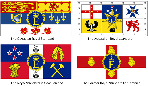 The Royal Standard, in four British territories