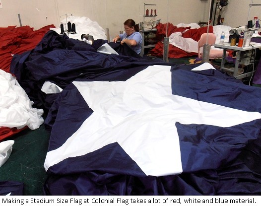 Making a stadium size U.S. Flag at Colonial Flag in Sandy, Utah