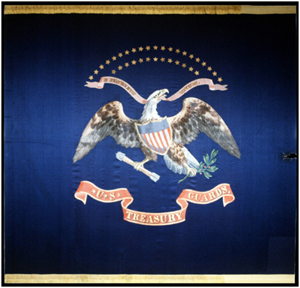 Treasury Guard flag from the day Lincoln has been assassinated