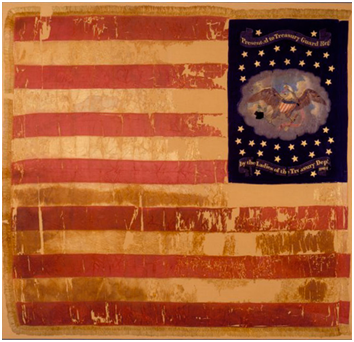 Treasury Guard Flag displayed at Ford's Theater when Lincoln was assassinated.