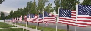 Utah's service men and women return home greeted by a flag lined street.