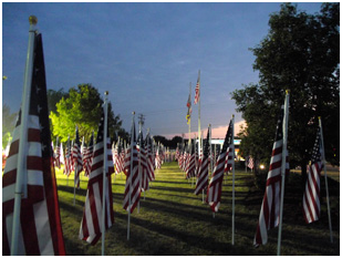 Flags in formation present a beautiful and inspiring sight. Jackson Township, 2013