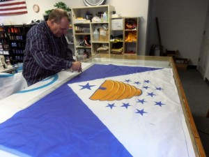 Bill Wing trims NAVA 47 flag