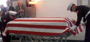 Is it proper to display a flag which draped a casket?